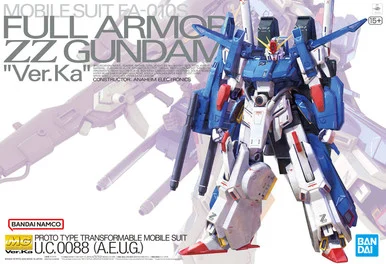 Bandai 5072026 Full Armor ZZ Gundam Ver. Ka Mobile Suit FA-010-A MG 1/100 Scale Model Kit