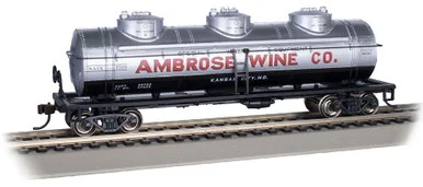 Bachmann 17111 HO 40' Three Dome Tank Car - Ambrose Wine Co. #7501