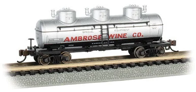 Bachmann 17158 N 40' Three Dome Tank Car - Ambrose Wine Co. #7501