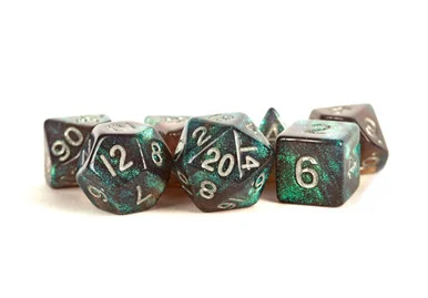 Metallic Dice Games 177 7-Set Stardust Grey/Silver Dice Set