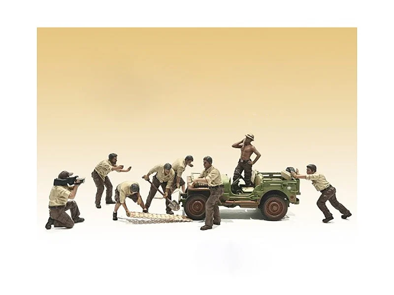 1:18 SCALE GARAGE FIGURE SET – 8 PCS MECHANIC SCENE - American Diorama