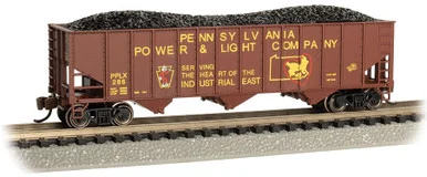 Bachmann 18755 N Bethlehem Steel 100 Ton 3 Bay Hopper - Pennsylvania Power & Light #286