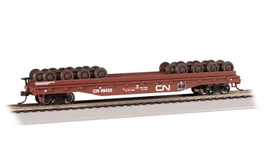 Bachmann 18938 HO 52' Wheel Flatcar with Wheel Load - Canadian National #49435