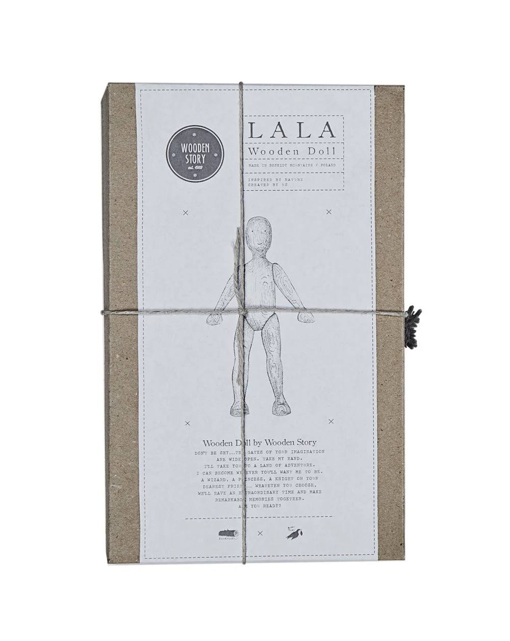 Walnut Wooden Figure La La With Dress - Wooden Story