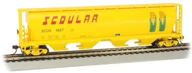 Bachmann 19104 HO 4 Bay Cylindrical Grain Hopper Scoular #1687