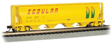 Bachmann 19160 N 4 Bay Cylindrical Grain Hopper Scoular #1687
