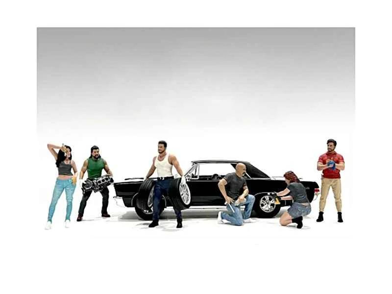 "Muscle Mechanics" 6 piece Figure Set for 1/18 Scale Models by American Diorama