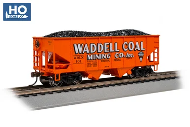 Bachmann 19515 HO 55 Ton 2 Bay USRA Outside Braced Hopper - Waddell Coal #101
