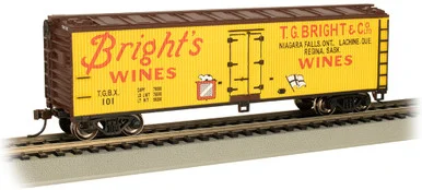 Bachmann 19809 HO 40' Wood Side Refrigerated Boxcar Brights Wines