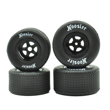 1RC Racing 1RC5535 FR/RR Tires & Wheels, Black, 1/18 EDM (4)