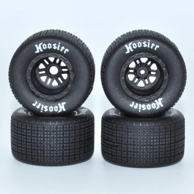 1RC Racing 1RC5539 FR/RR Tires & Black Wheels, 1/18 LM