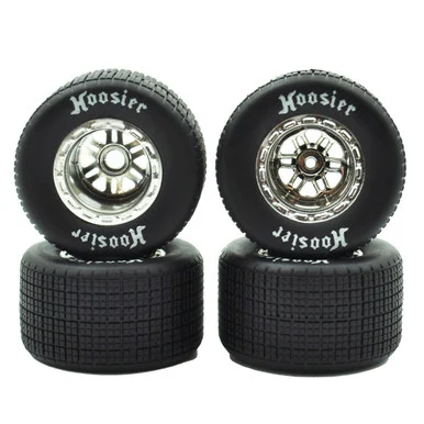 1RC Racing 1RC5542 FR/RR Soft Tires & Chrome Wheels, 1/18 LM (4)
