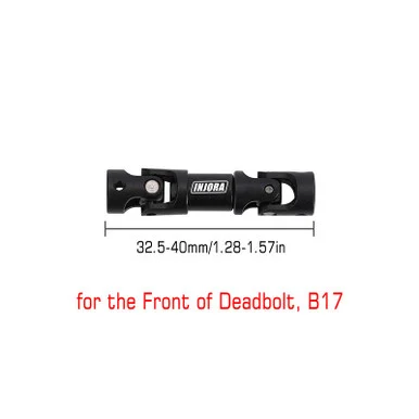 INJORA SCX24-140-32 Hardened Steel Center Drive Shaft for SCX24 Mods 32.5-40mm (Deadbolt Front)