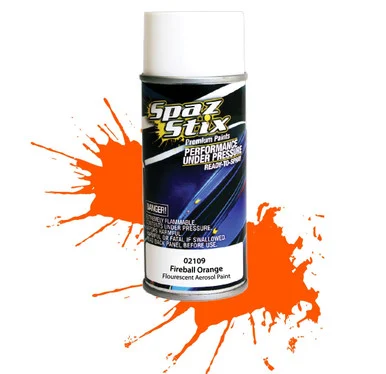 Spaz Stix 02109 Fireball Orange Fluorescent Aerosol Paint 3.5oz