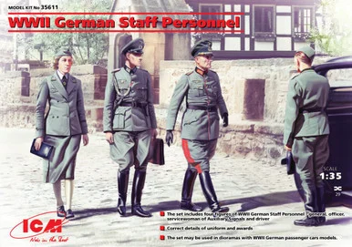 1/35 WWII German Staff Personnel (4 figures) - ICM - ICM
