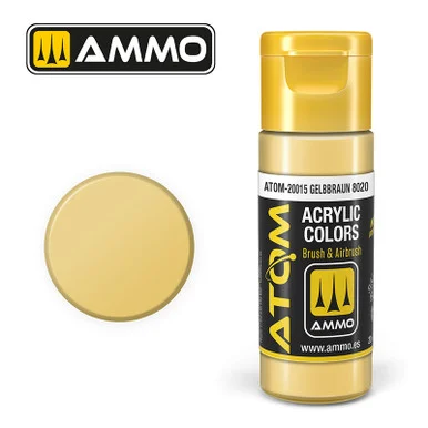 AMM20015 - ATOM Acrylic Paint: Gelbbraun RAL8020 20ml