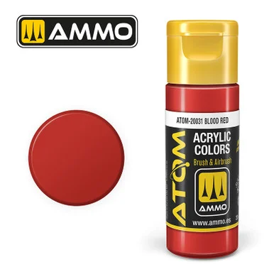 AMM20031 - ATOM Acrylic Paint: Blood Red FS11136 - RAL3002 20ml