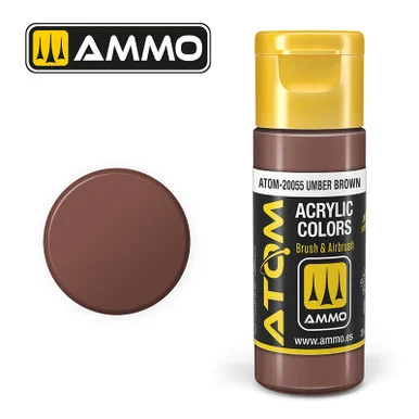 AMM20055 - ATOM Acrylic Paint: Umber Brown FS30111 - BS439 20ml