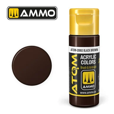 AMM20063 - ATOM Acrylic Paint: Black Brown 20ml
