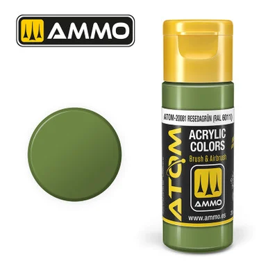AMM20081 - ATOM Acrylic Paint: Resedagrün RAL 6011 FS34227 - RAL6011 20ml
