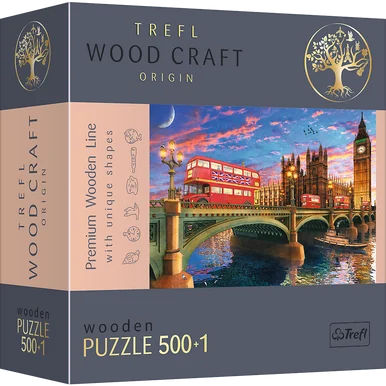 Trefl 20155 Wood Craft Palace of Westminster, Big Ben, London 501 Piece Wooden Puzzle - Trefl USA