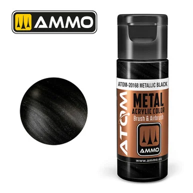 AMM20168 - ATOM Acrylic Paint: Metallic Black 20ml