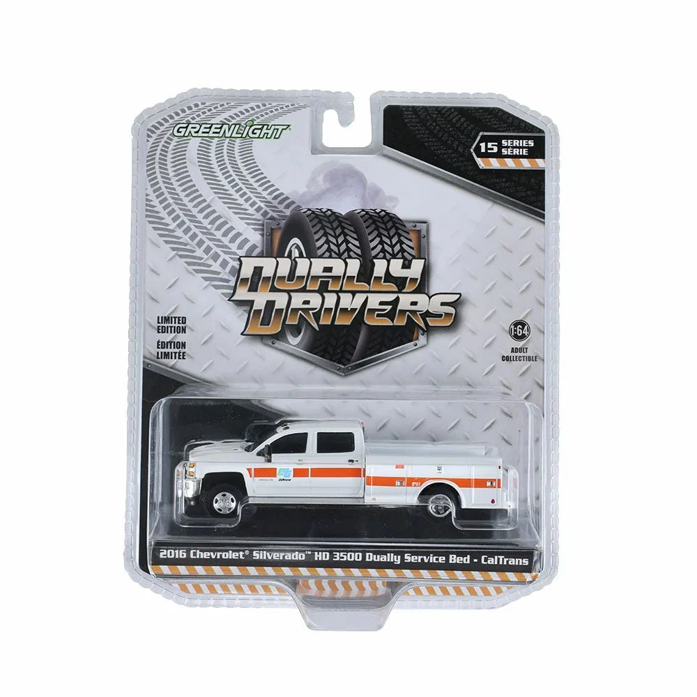 2016 Chevrolet Silverado 3500 HD Dually – CalTrans 1:64 Scale Diecast Model - GreenLight Collectibles