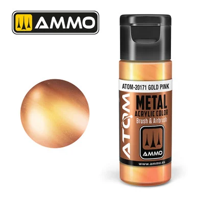AMM20171 - ATOM Acrylic Paint: Metallic Gold Pink 20ml