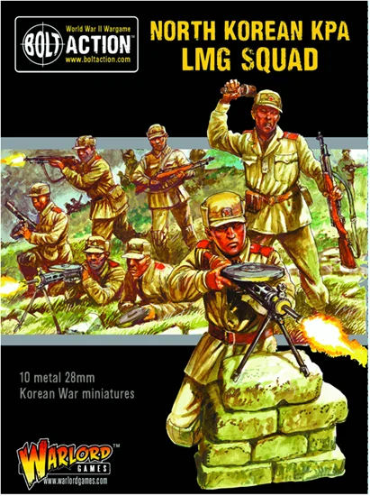Bolt Action Korean War, North Korean KPA LMG Squad 28 mm Scale Model Figures - Warlord Games