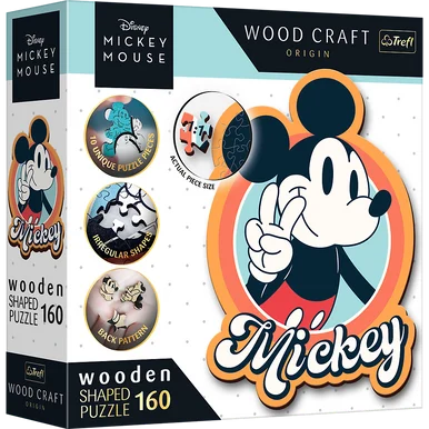 Trefl 20191 Wood Craft Disney's Mickey Mouse 160 Piece Wooden Puzzle - Trefl USA
