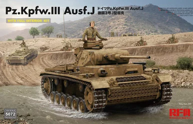 Rye FIeld Models 5072 Pz. Kpfw. III Ausf. J w/Full Interior 1/35 - RyeField Models