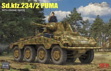 Rye Field Models 5110 Sd.kfz 234/2 Puma with Engine Parts - RyeField Models