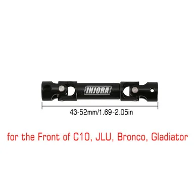 INJORA SCX24-140-40 Hardened Steel Center Drive Shaft for SCX24 Mods 43-52mm (C10 Front)