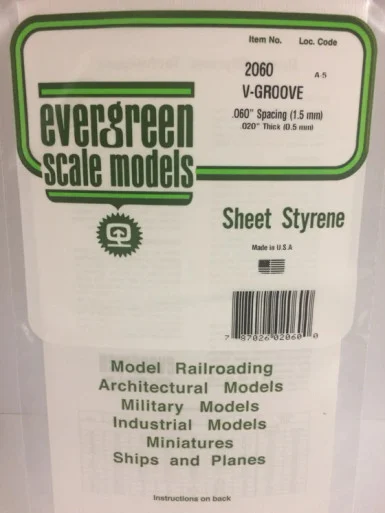 2060 - V-GROOVE STYRENE PLASTIC .060"