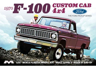 Moebius Models 1230 1970 F-100 Ford Custom Cab 1/25 Scale Model Kit