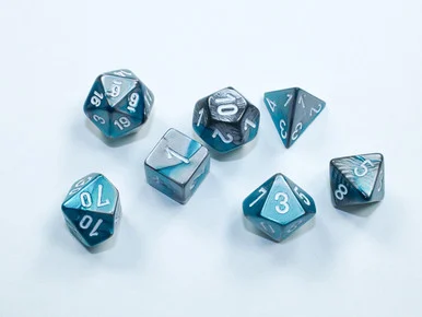 20656 - Gemini® Mini-Polyhedral Steel-Teal/white 7-Die Set