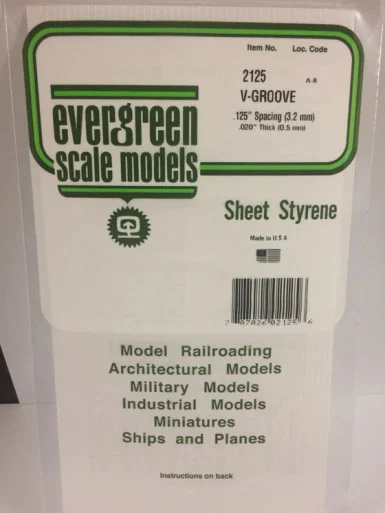 2125 - V-GROOVE STYRENE PLASTIC .125"