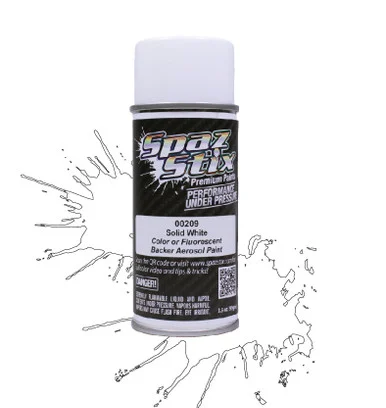 Spaz Stix 00209 Solid White / Glow Backer Aerosol Paint 3.5oz