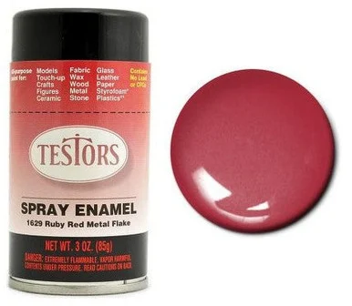 Testors 1629 Ruby Red Metal Flake Enamel Spray 3oz