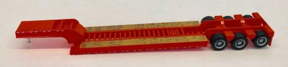 3 Axle Lowboy Trailer (Orange) Scale 1:87 (HO) Scale Model By Promotex