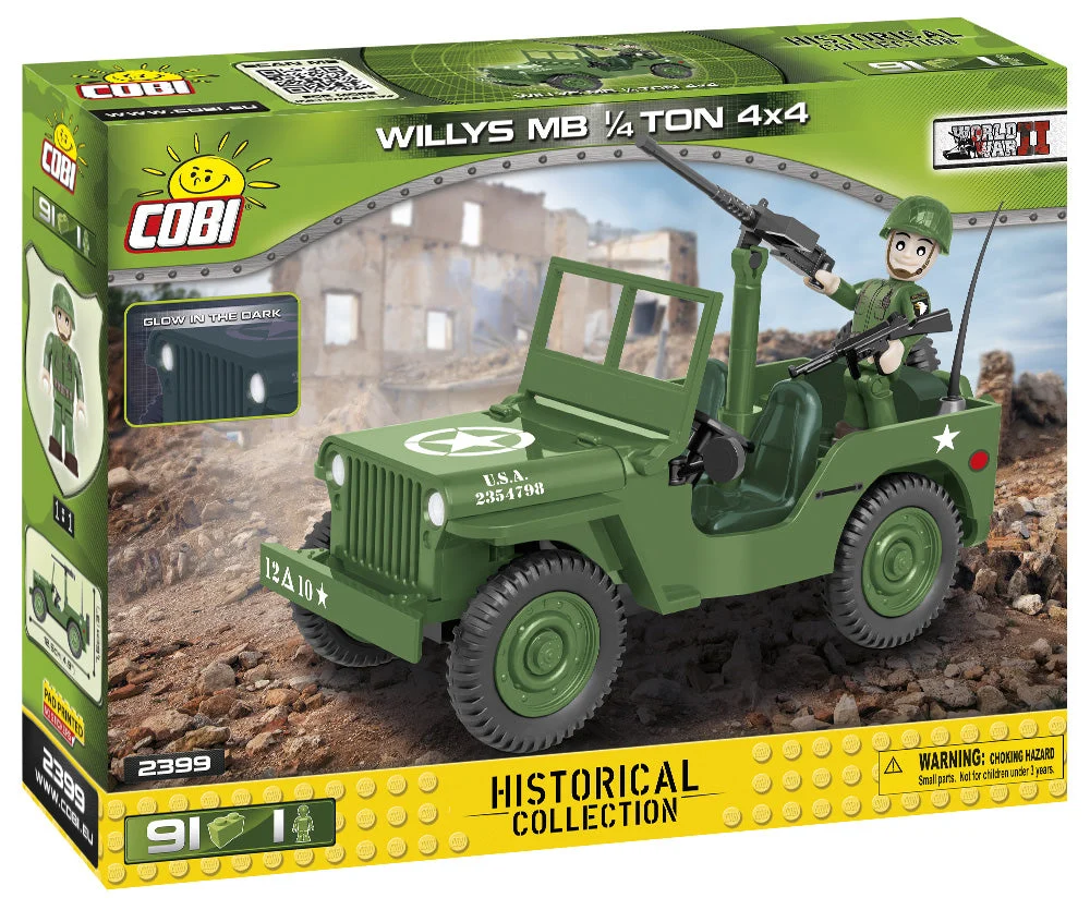 Willys MB ¼ Ton 4 x 4 “Jeep”, 91 Piece Block Kit - Cobi