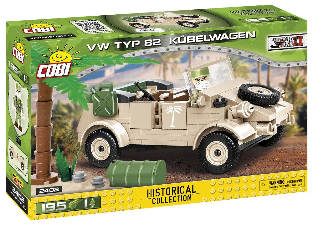 VW Type 82 Kübelwagen, 195 Piece Block Kit - Cobi