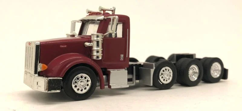 Peterbilt 367 Tag Axle (Burgundy) 1:87 (HO) Scale Model By Promotex