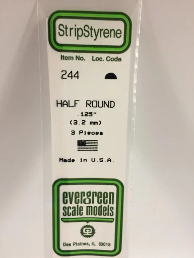 244 - HALF ROUND 1/8" .125" (3)