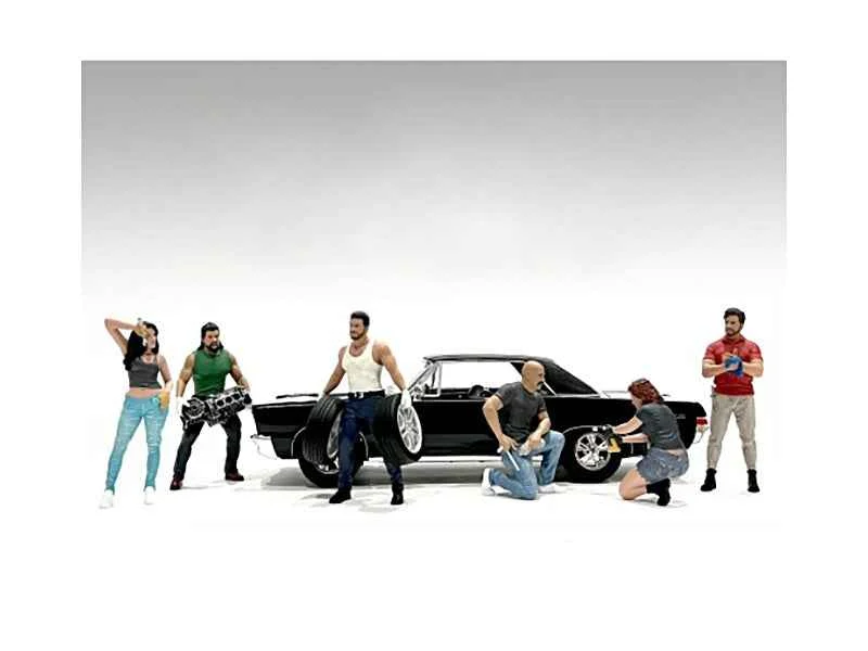 "Muscle Mechanics" 6 piece Figure Set for 1/24 Scale Models by American Diorama