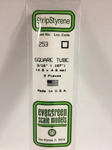 253 - SQUARE TUBE .187" 3/16" (3)