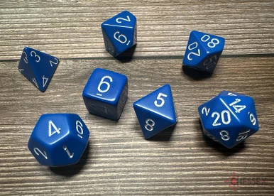 25406 - Opaque Polyhedral Blue/white 7-Die Set