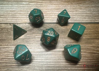 25415 - Opaque Polyhedral Dusty Green/copper 7-Die Set