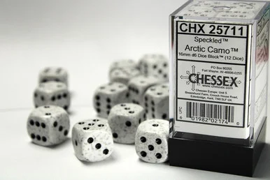 25711 - Speckled® 16mm d6 Arctic Camo™ Dice Block™ (12 dice)
