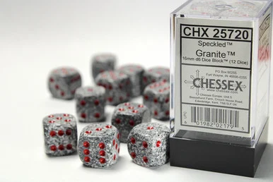 25720 - Speckled® 16mm d6 Granite™ Dice Block™ (12 dice)